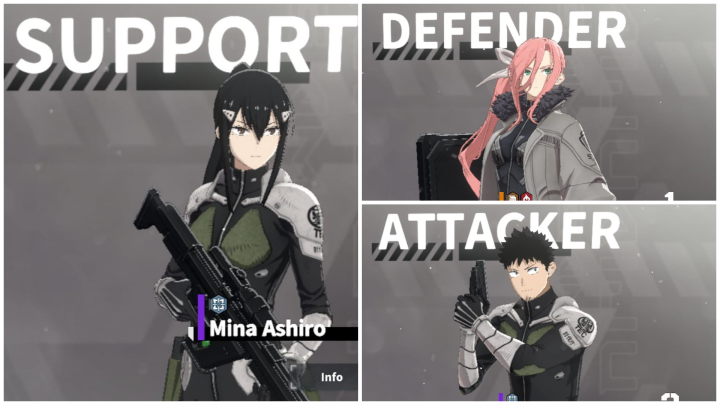 A collage photo showing Kaiju No. 8 The Game three characters with three different roles- LDCloud 