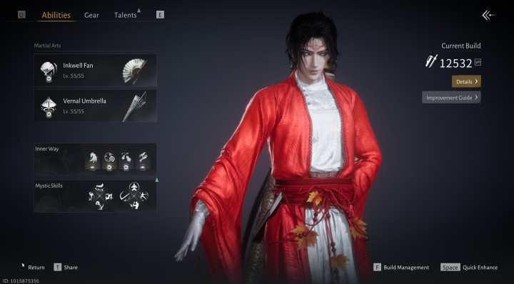 Where Winds Meet build with the inkwell fan and vernal umbrella martial arts- AFK Tool