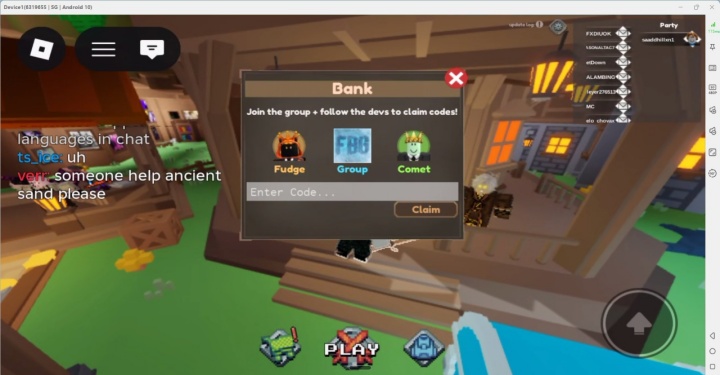 Redeem section in Bank- Batch account grinding