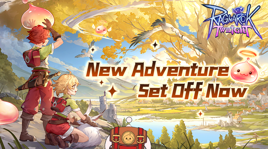 Ragnarok Twilight cover photo with game logo, characters and the in-game locations-  Low latency grinding