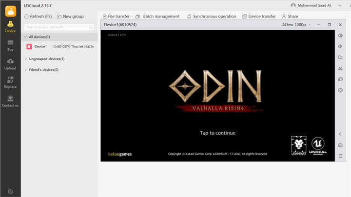 Playing ODIN: VALHALLA RISING on LDCloud - LDCloud Cloud Gaming Emulator