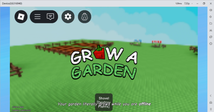 Roblox: Grown A Garden- Grown A Garden on LDCloud device- Virtual Phone