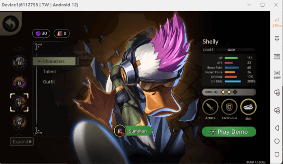 PlatyGuard: Swarm Slayer Shelly class character image with stats- Game Multi-instance Tool