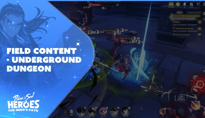 Blade & Soul Heroes underground dungeon cover photo showing the text and gameplay- LDCloud 24/7 AFK