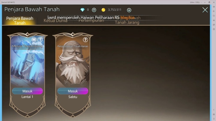 Iris Origin SEA- Pilihan Penjara Bawah Tanah; Lantai 1 dan lantai yang diakses di hari Sabtu saja- Alat Pembukaan Multi-Game