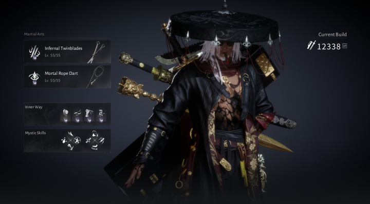 Where Winds Meet build with infernal twinblades and mortal rope dart martial arts- Low latency grinding