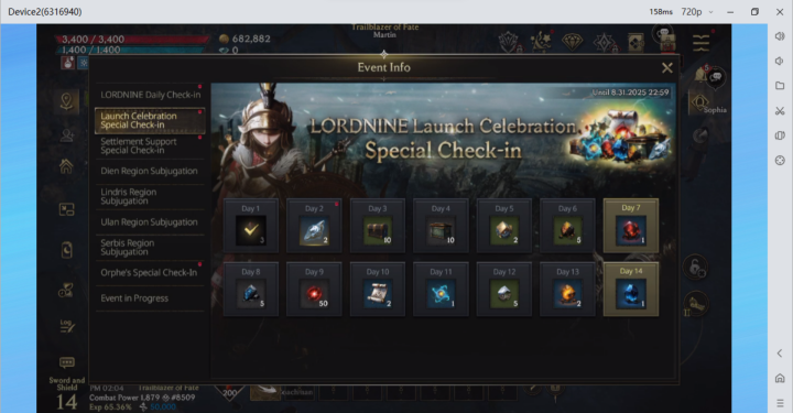 LORDNINE: Infinite- Image showing LORDNINE: Infinite daily content details - The best for LORDNINE: Infinite AFK Farming- Game AFK Tool