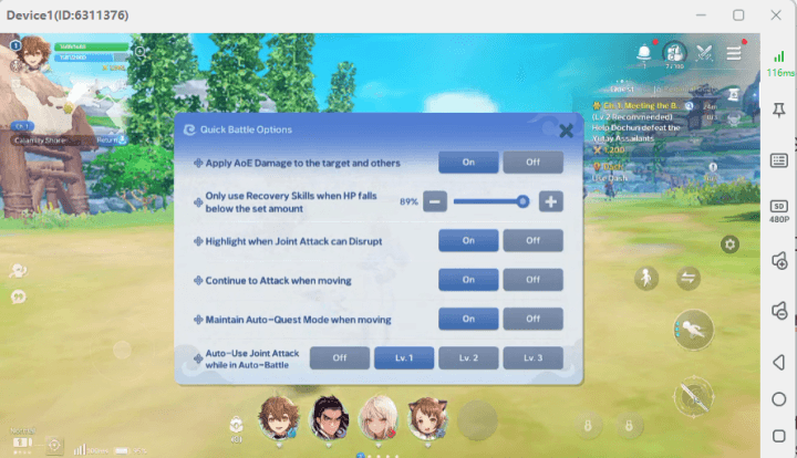 Blade & Soul Heroes' auto gameplay skill settings- Cloud phone sync operation