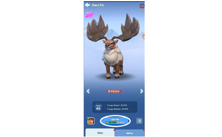 Whiteout Survival- pet Giant Elk, and the option to upgrade it- Game AFK Tool 