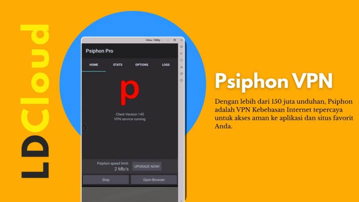 15 VPN Freemium Terbaik untuk Android: Psiphon vpn- Telepon virtual