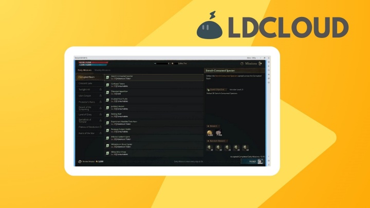 Lordnine: Infinite- Antarmuka sistem tugas permainan- LDCloud