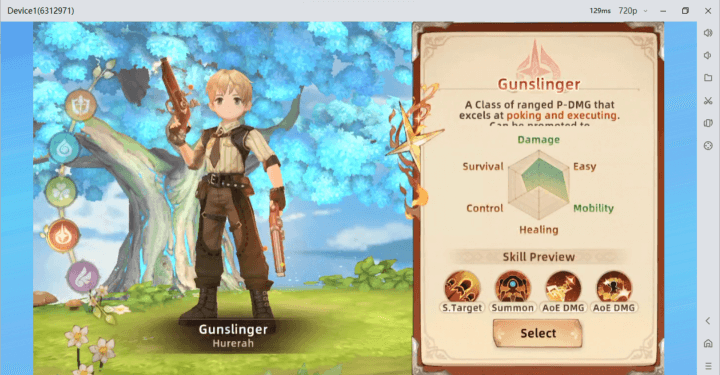 Tree of Savior: NEO- Image showing Tree of Savior: NEO Gunslinger class details- cloud phone