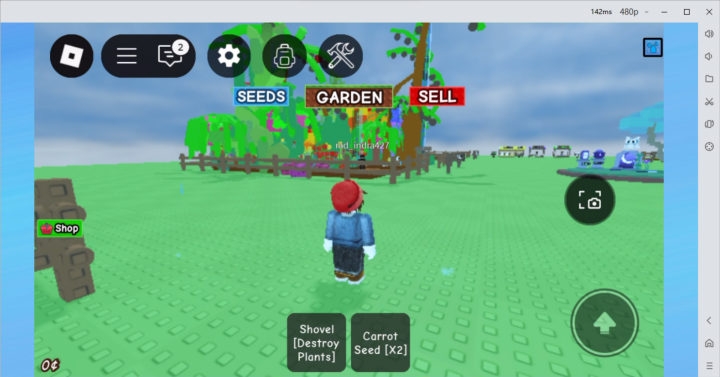 Roblox:Grow A Garden- A character watching the garden to plan his crops and farm faster  - LDCloud virtual phone