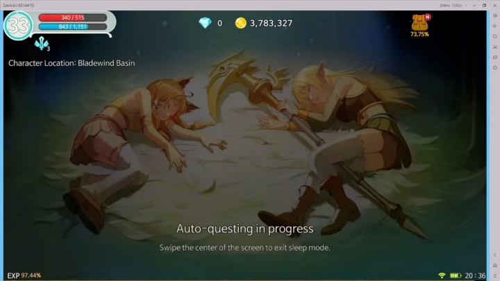 Tampilan auto quest di Iris Origin SEA- hosting 24 jam