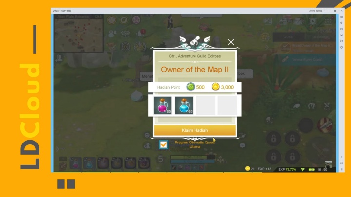 Luna M：ID- Tampilan kalim hadiah untuk menyelesaikan quest Owner of the Map II- Telepon Virtual