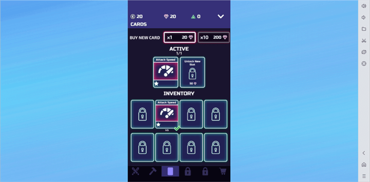 Screenshot showing The Tower - Idle Tower Defense cards in inventory - LDCloud