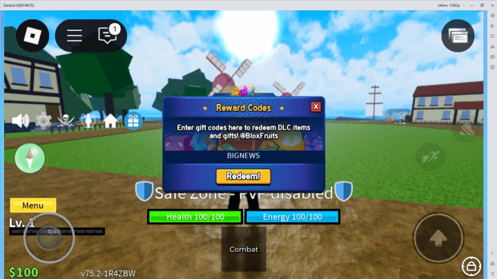 Blox Fruits- sistem kode hadiah- Telepon Virtual