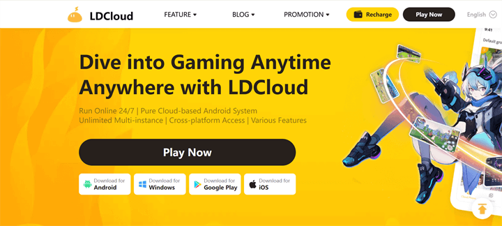  LDCloud website interface showing multiple ways to download the app - LDCloud Cloud Phone