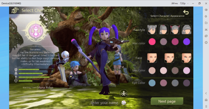 Dragon Nest M: Classic- Image showing Dragon Nest M: Classic Sorceress Class basic details- Game AFK Tool