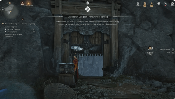 Where Winds Meet Arrowfire Tongming dungeon entrance- Batch account grinding