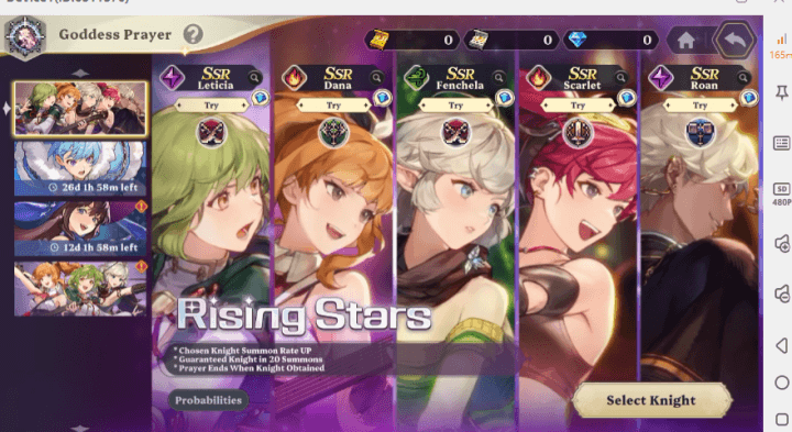 multiple Goddess Order characters you can obtain for team composition with the Gacha system-  No disconnect AFK