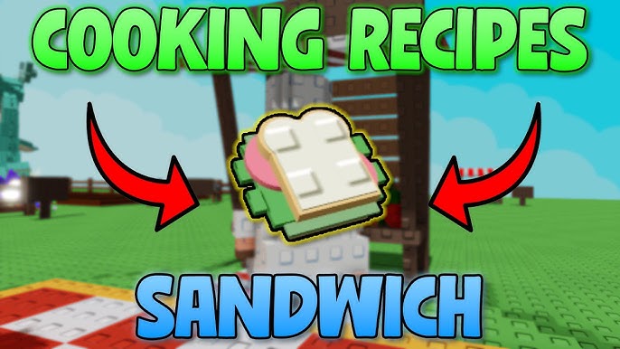 Roblox: Grown A Garden- Roblox Grow A Garden sandwich with a sandwich cooking recipe written on it- Virtual Phone