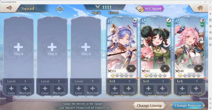 Samkok Fantasy- Game teamate commbination system- Android Cloud Phone