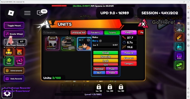 Anime Vanguards: Beginner's Guide to Level Up Faster- Cloud phone sync operation