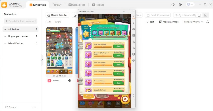 Pew Pew Slime - Idle RPG- Logging in and collecting rewards- LDCloud 24/7 AFK