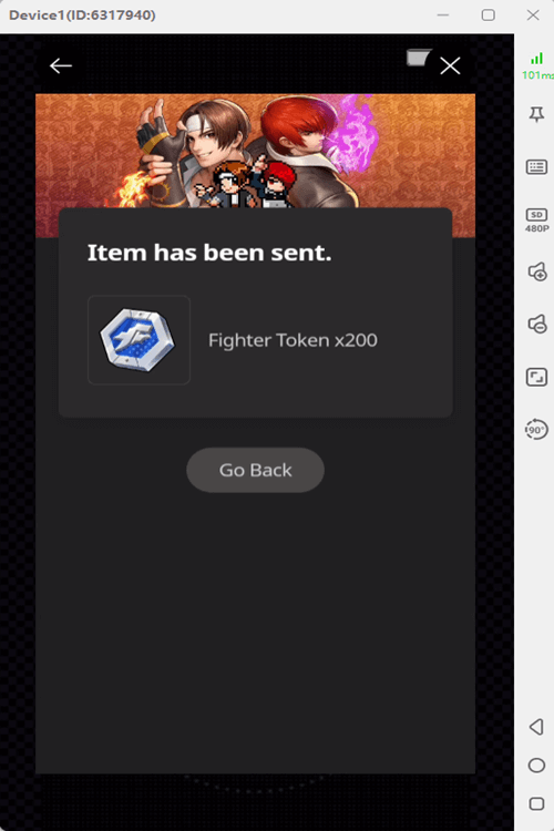 The King Of Fighters AFK rewards after redeeming the code - Game Multi-instance Tool
