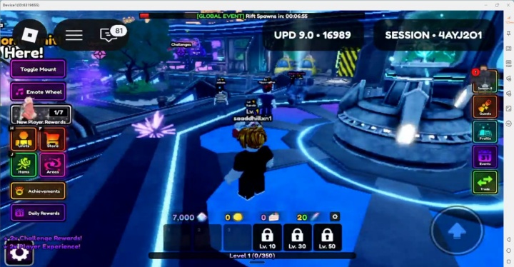 Main Screen Act 9 Anime Vanguards- Batch account grinding