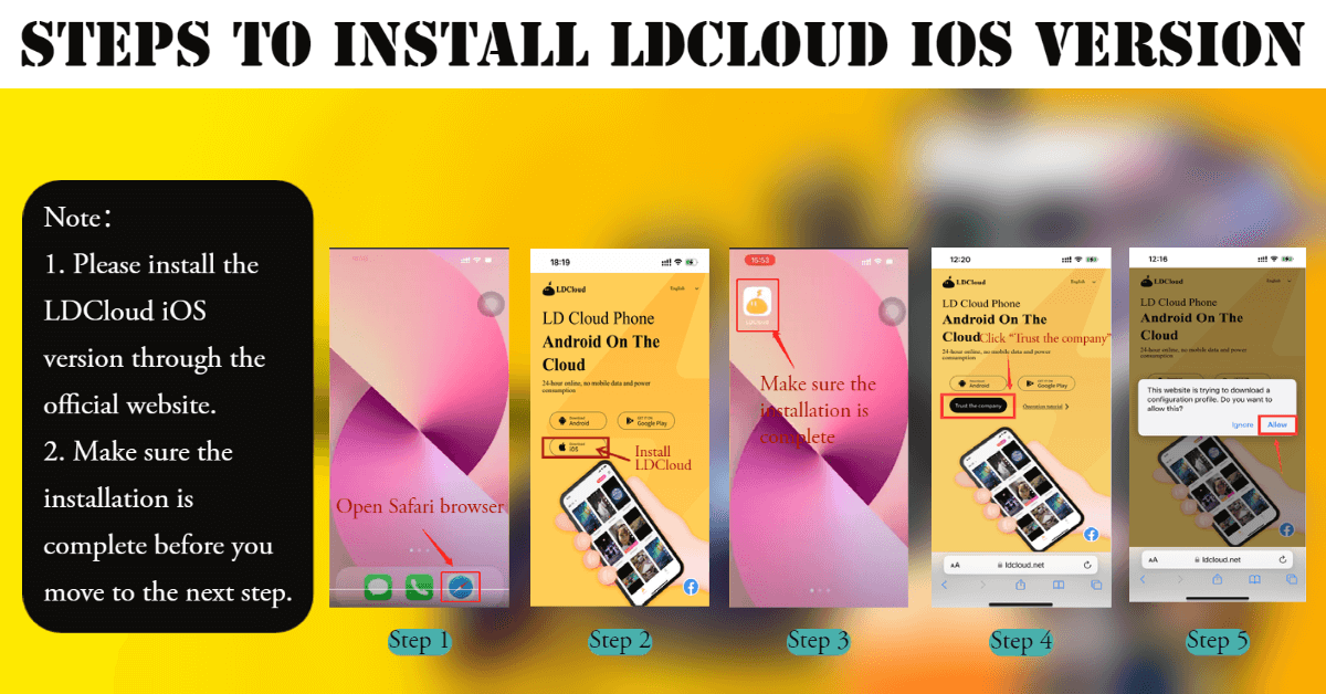 Langkah-langkah instal LDCloud iOS – LDCloud
