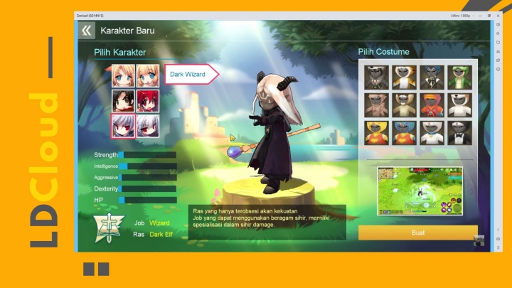 Luna M：ID- Bentuk karakter seram Dark Wizard sedang beraksi di layar kecil sebelah kanan-bawah layar- Alat Pembukaan Multi-Game