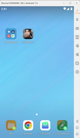 LDCloud cloud phone interface with 12SKY M Global installed- Cloud phone hands-free