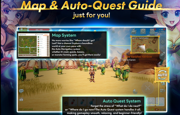 A cover photo indicating Iris Origin SEA AFK efficiency with the map and auto-quest system- 24/7 hosting