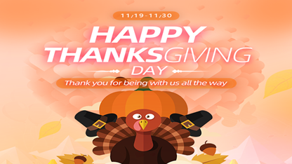[ Ended ]Thanksgiving Day Sale Is Here