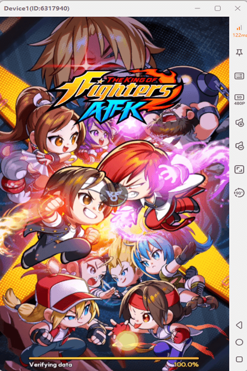 The King Of Fighters AFK loading on an LDCloud device- Game AFK Tool