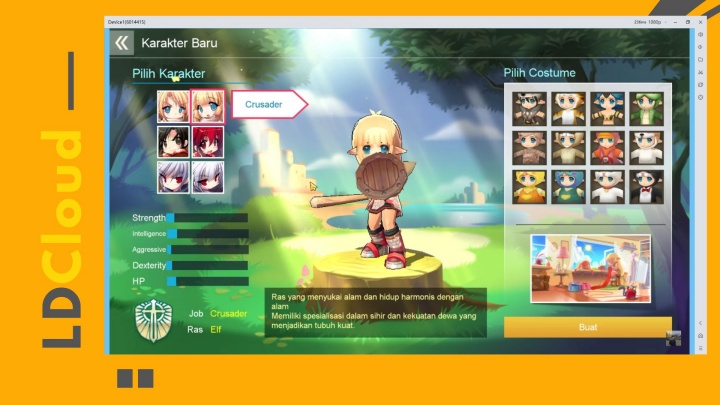 Luna M：ID- Crusader dengan perisai yang sedang diangkat beserta penjelasan tentang karakter- Alat Pembukaan Telepon Game