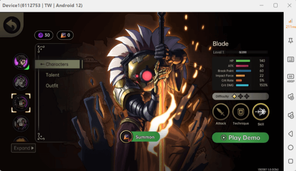 PlatyGuard: Swarm Slayer Blade class character image with stats- 24/7 hosting
