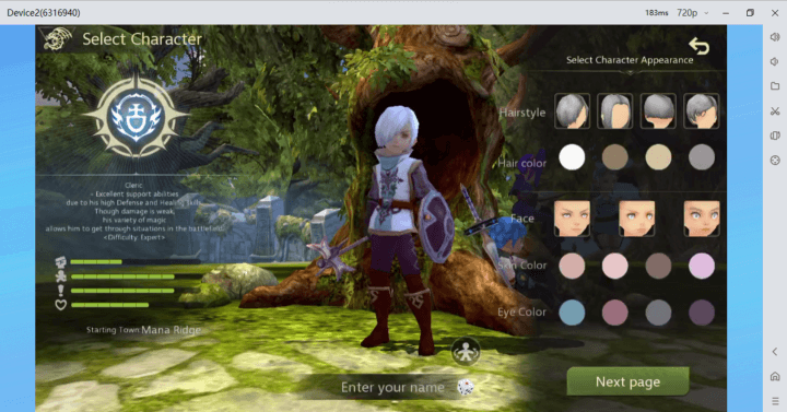 Dragon Nest M: Classic- Image showing Dragon Nest M: Classic Cleric Class basic details- AFK Software