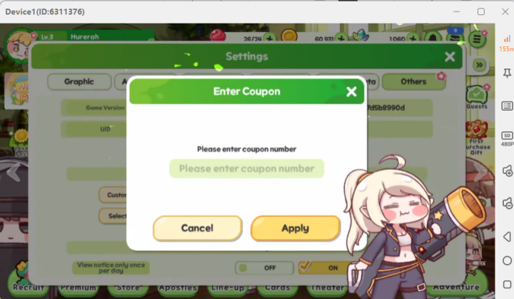 Trickcal: Chibi Go code redeem interface- Low latency grinding