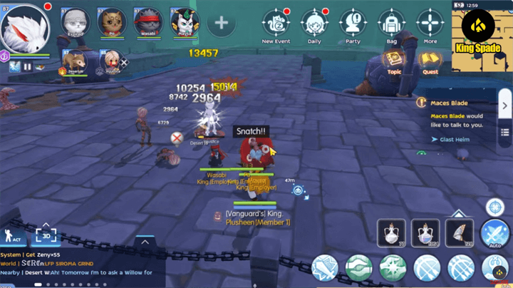 A rogue Class in Ragnarok M Classic using the Snatch feature to farm Zeny - LDCloud Cloud Phone Emulator