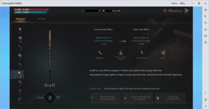  LORDNINE: Infinite- Weapon Staff details - AFK Tool
