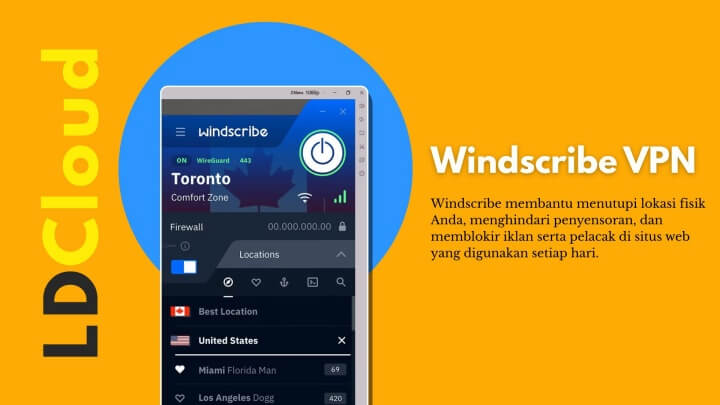15 VPN Freemium Terbaik untuk Android: Windscribe VPN - Telepon virtual