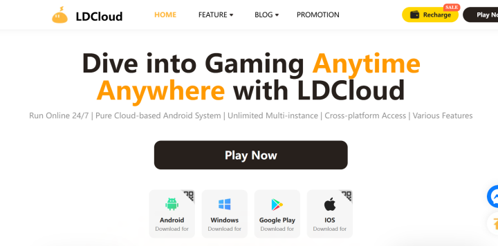 LDCloud (The best tool for Iris Origin SEA AFK efficiency) website interface- Cloud phone hands-free
