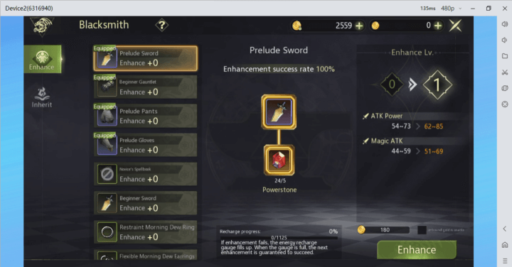 Dragon Nest M: Classic- weapon upgrade feature- Android Cloud Phone