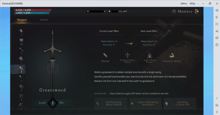  LORDNINE: Infinite- Weapon Greatswords details - Game AFK Tool