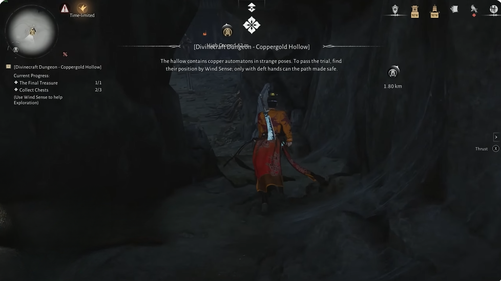 Where Winds Meet Coppergold Hollow dungeon entrance- AFK Software