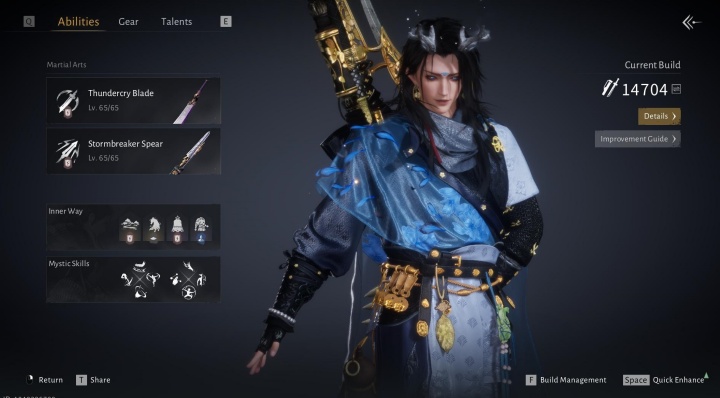 Where Winds Meet build with the thundercry blade and stormbreaker spear martial arts- 24/7 hosting