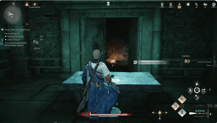 A character clearing the Where Winds Meet Mist-Shrouded Prison dungeon- AFK Software